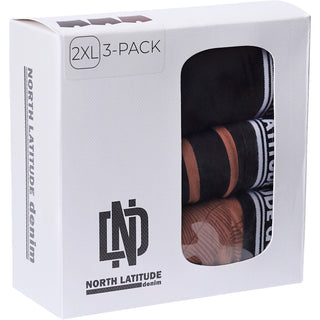 North Latitude / North Latitude Denim 3-Pack Boxer Shorts Underwear 0740 Cognac Brown
