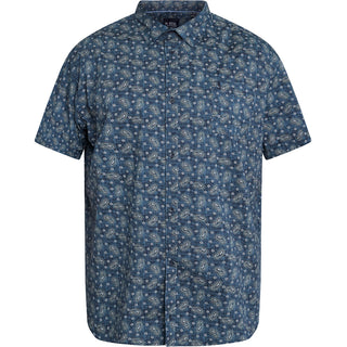 North Latitude / North Latitude Denim All over printed shirt w/stretch Shirt SS 0580 Navy Blue