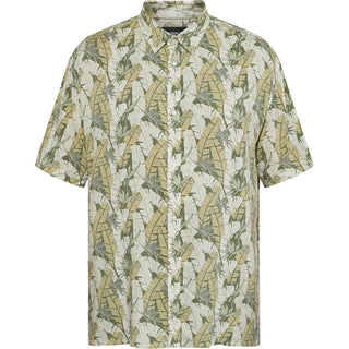 North Latitude / North Latitude Denim Allover printed shirt viscose Shirt SS 0660 Olive Green