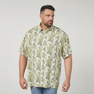 North Latitude / North Latitude Denim Allover printed shirt viscose Shirt SS 0660 Olive Green