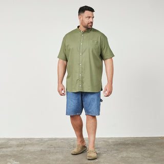 North Latitude / North Latitude Denim China Collar Shirt SS Shirt SS 0660 Olive Green