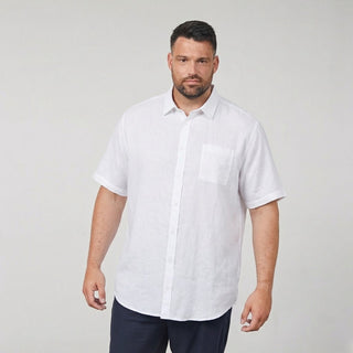 North Latitude / North Latitude Denim Linen Shirt Melange Shirt SS 0000 White