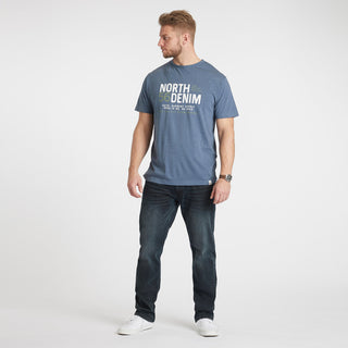 North 56°4 / North 56Denim North 56Denim Printed T-shirt T-shirt 0555 Blue Melange