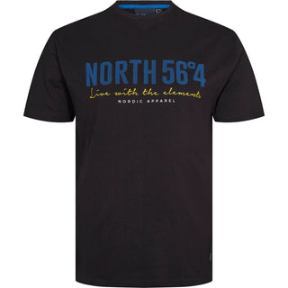 North 56°4 / North 56Denim North 56°4 Printed T-shirt TALL T-shirt 0099 Black