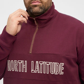 North Latitude / North Latitude Denim North Latitude Half zip sweat Sweatshirt 0380 Bordeaux