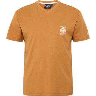 North Latitude / North Latitude Denim North Latitude Printed v-neck t-shirt T-shirt 0720 Camel