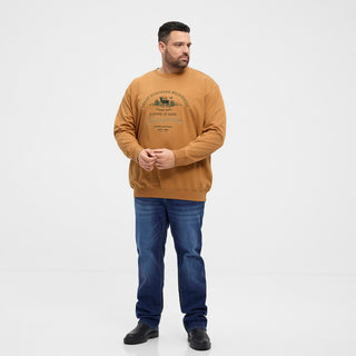 North Latitude / North Latitude Denim North Latitude Sweat with embroidery Sweatshirt 0720 Camel
