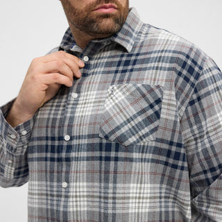 North Latitude / North Latitude Denim North Latitude brushed Checked shirt Shirt LS 0050 Grey Melange