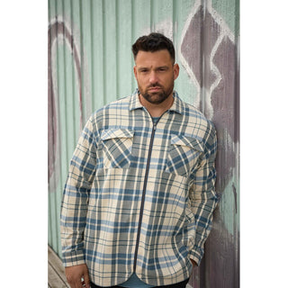 North Latitude / North Latitude Denim North latitude Denim checked over shirt w/zip Shirt LS 0001 Off White