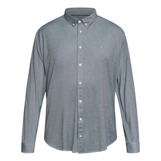 North Latitude / North Latitude Denim PIQUE SHIRT MELANGE S1 LS Shirt LS 0580 Navy melange