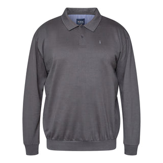 North Latitude / North Latitude Denim POLO COLLAR SWEAT BRUSHED Sweatshirt 0080 Dark Grey Charcole
