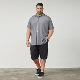 North Latitude / North Latitude Denim Pique Shirt Melange SS Shirt SS 0540 Mid Blue