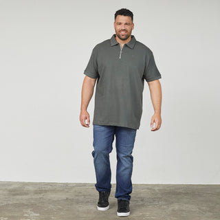 North Latitude / North Latitude Denim Polo w/zip Polo SS 2640 Dark Dust Green