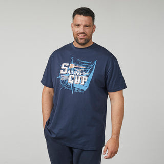 North Latitude / North Latitude Denim Printed t-shirt T-shirt 0580 Navy Blue