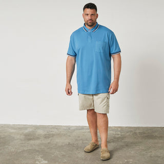 North Latitude / North Latitude Denim Superflex pique Polo Polo SS 0540 Mid Blue