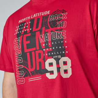 North Latitude / North Latitude Denim T-SHIRT T-shirt 0309 Paprika