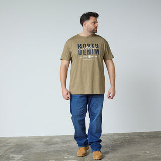 North Latitude / North Latitude Denim T-SHIRT SLUB WITH PRINT T-shirt 0732 Dark Sand