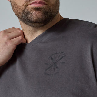 North Latitude / North Latitude Denim T-SHIRT V NECK T-shirt 0080 Dark Grey Charcole