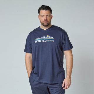 North Latitude / North Latitude Denim T-SHIRT V NECK SS T-shirt 0580 Navy Blue