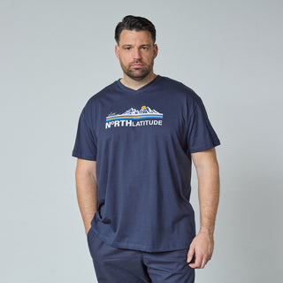North Latitude / North Latitude Denim T-SHIRT V NECK SS T-shirt 0580 Navy Blue