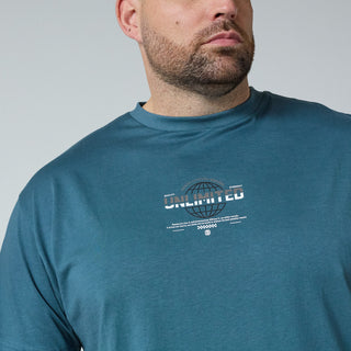 North Latitude / North Latitude Denim T-SHIRT WITH PRINT T-shirt 0575 Petrol Blue