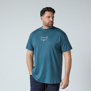 North Latitude / North Latitude Denim T-SHIRT WITH PRINT T-shirt 0575 Petrol Blue