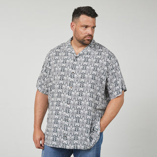 North Latitude / North Latitude Denim Viscose Shirt Cuba Collar Shirt SS 2640 Dark Dust Green