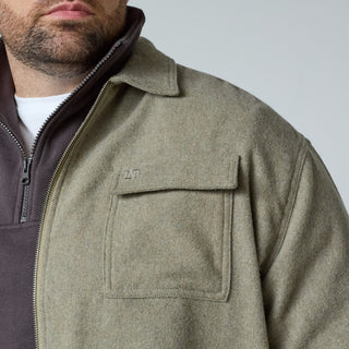 North Latitude / North Latitude Denim WOOL MIX ZIP OVERSHIRT Overshirt 0732 Dark Sand